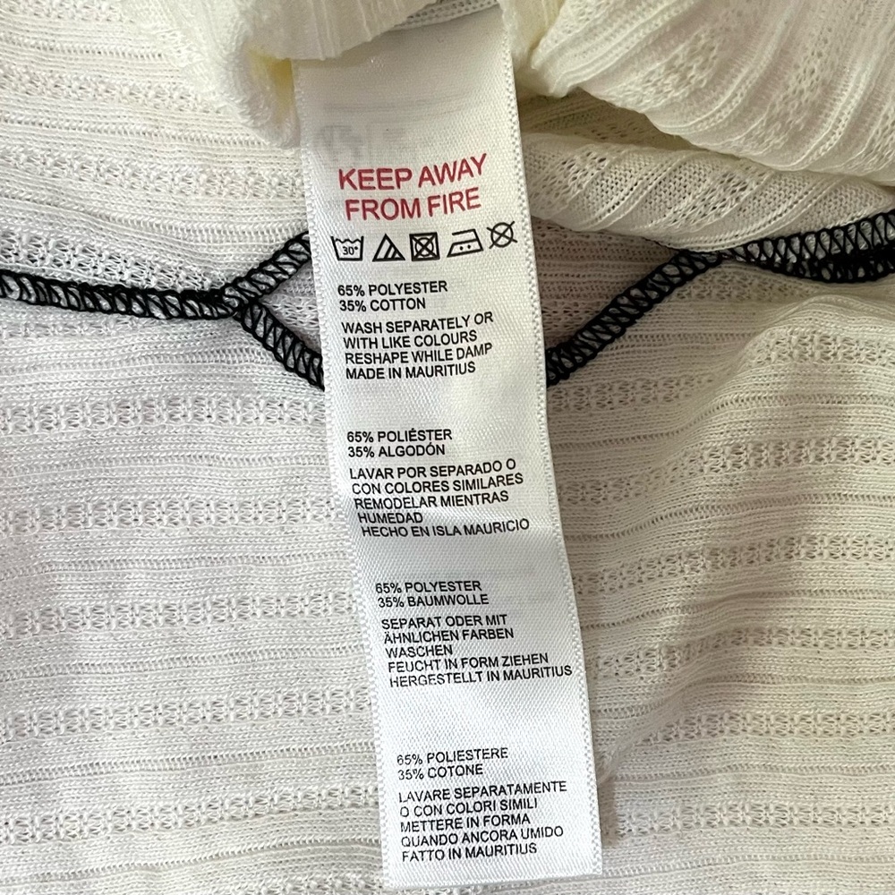 BDG Urban Outfitters NWT Ivory Cut Out Piped Seam Top - Picture 6 of 6